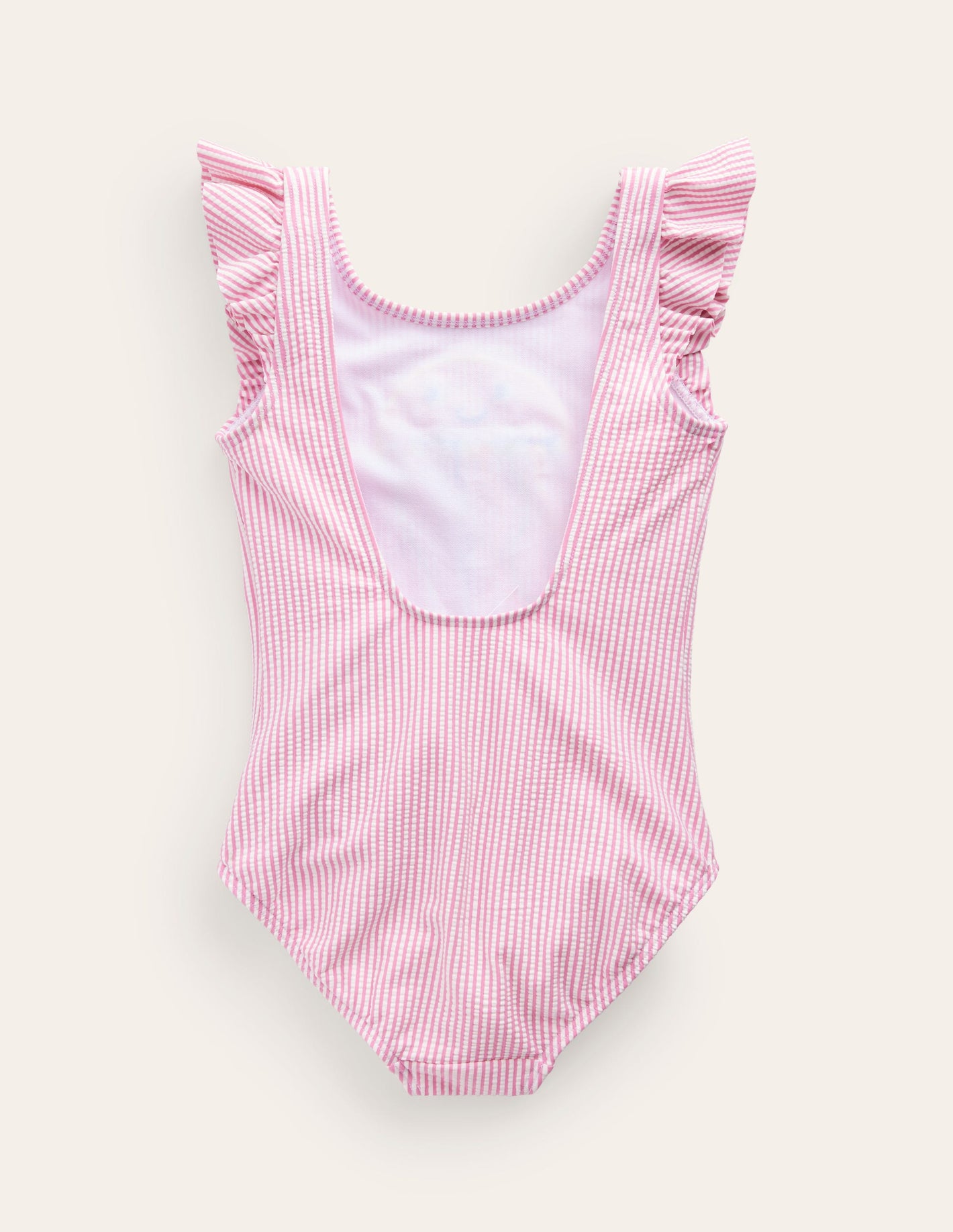 Logo Flutter Sleeve Swimsuit-Pink Ticking Jellyfish