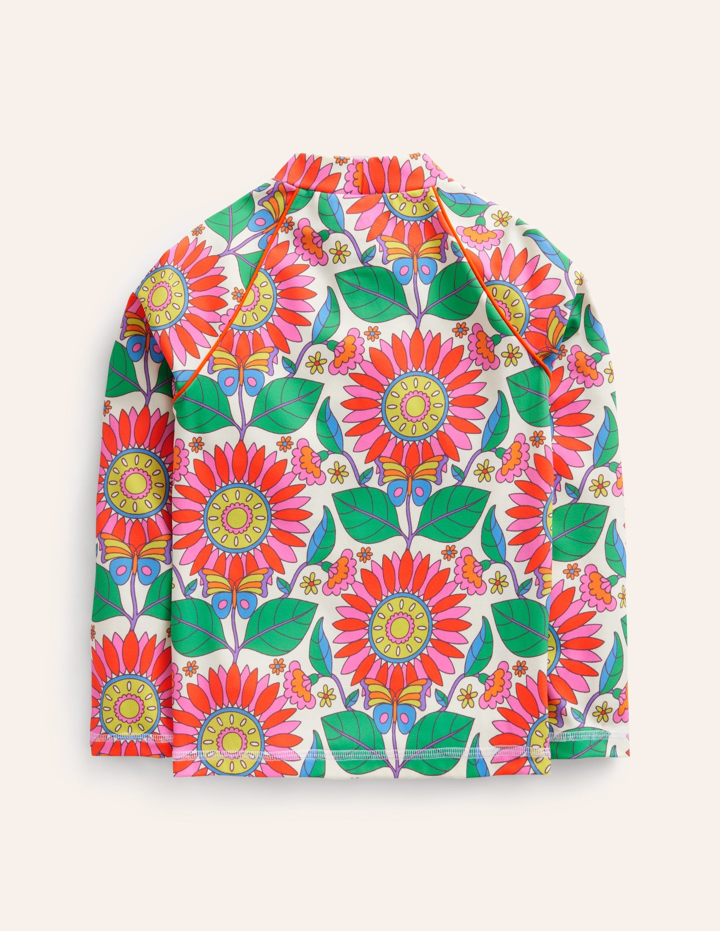 Patterned Rash Guard-Multi Daisy Vine