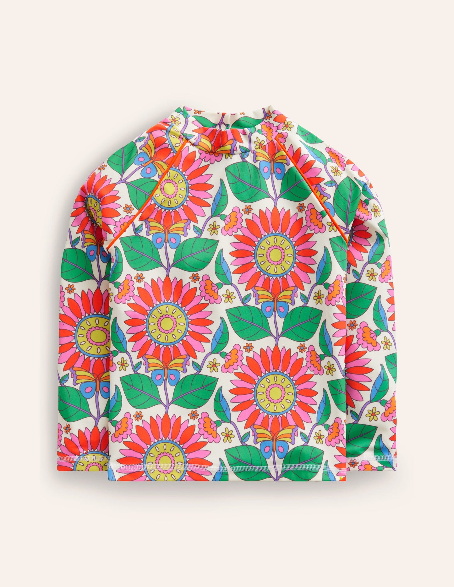 Patterned Rash Guard-Multi Daisy Vine