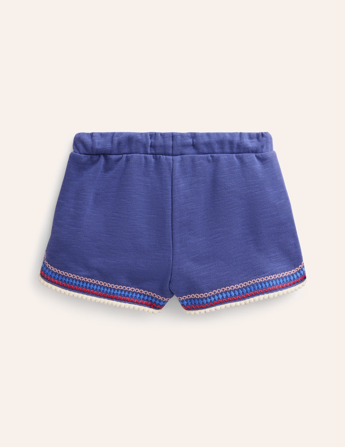 Pom Trim Jersey Shorts-Soft Starboard