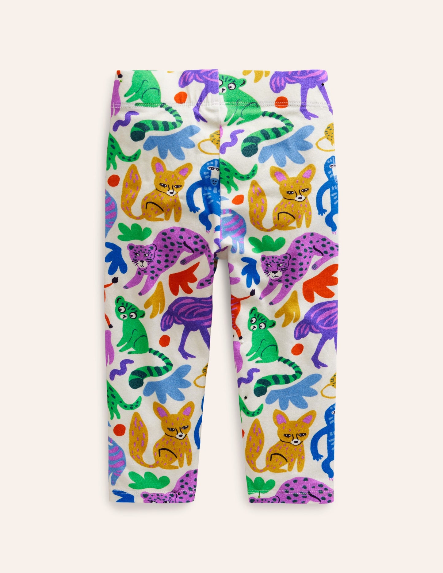 Fun Cropped Leggings-Multi Safari Friends