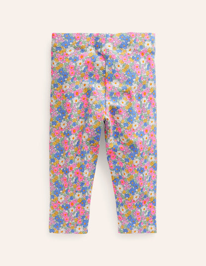 Fun Cropped Leggings-Festival Pink Nautical Floral