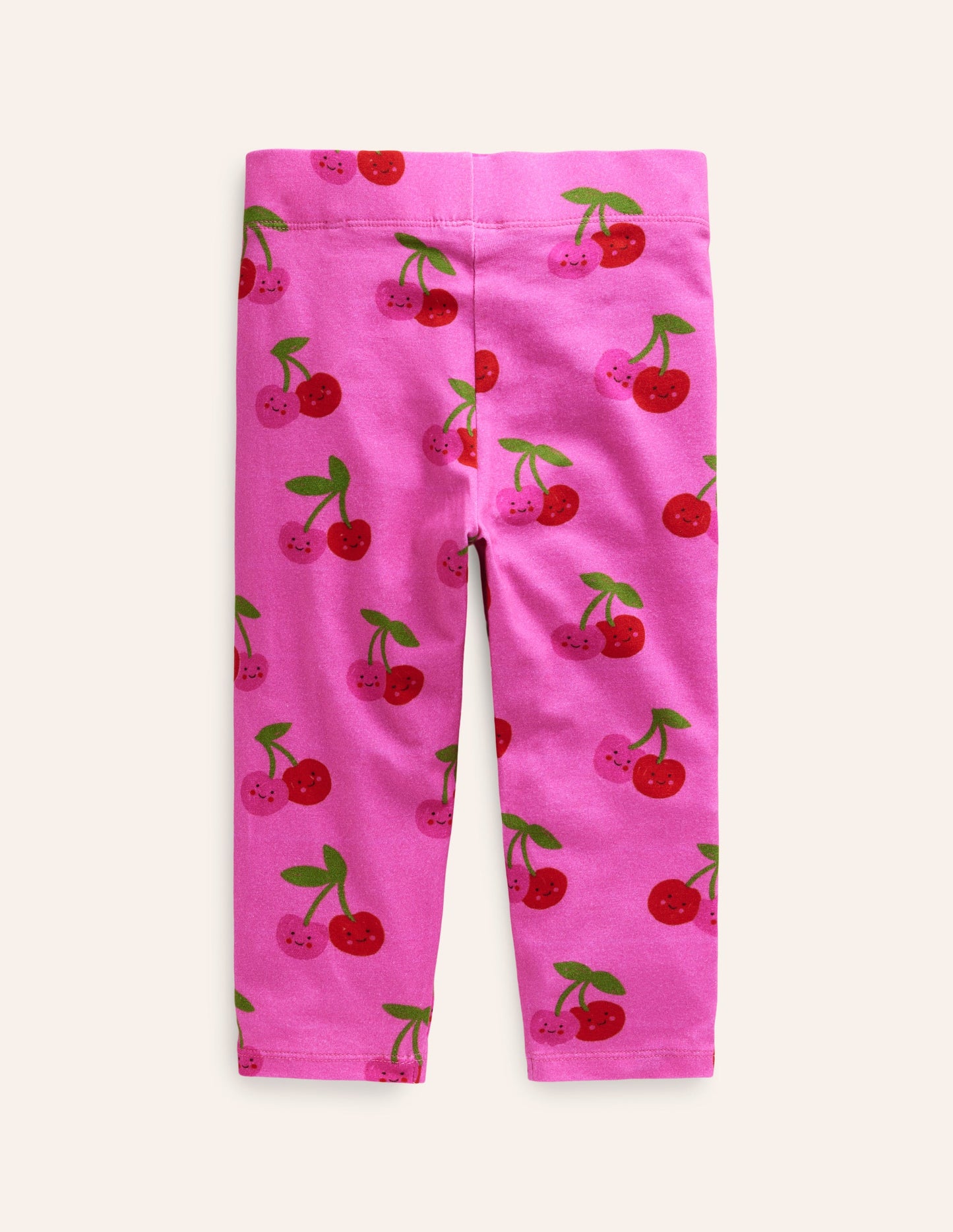 Fun Cropped Leggings-Pink Cherries