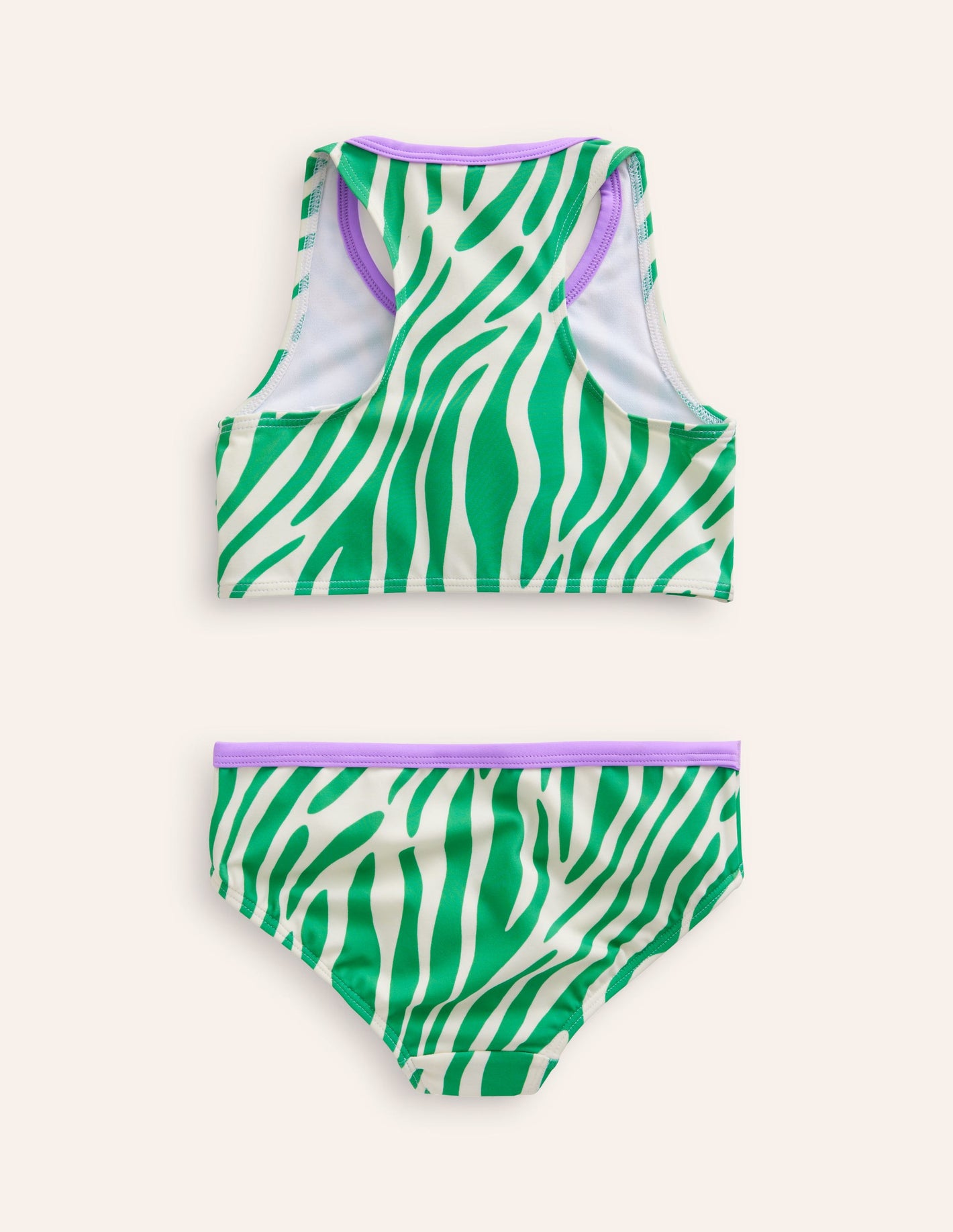 Racerback Bikini Set-Pea Green Zebra