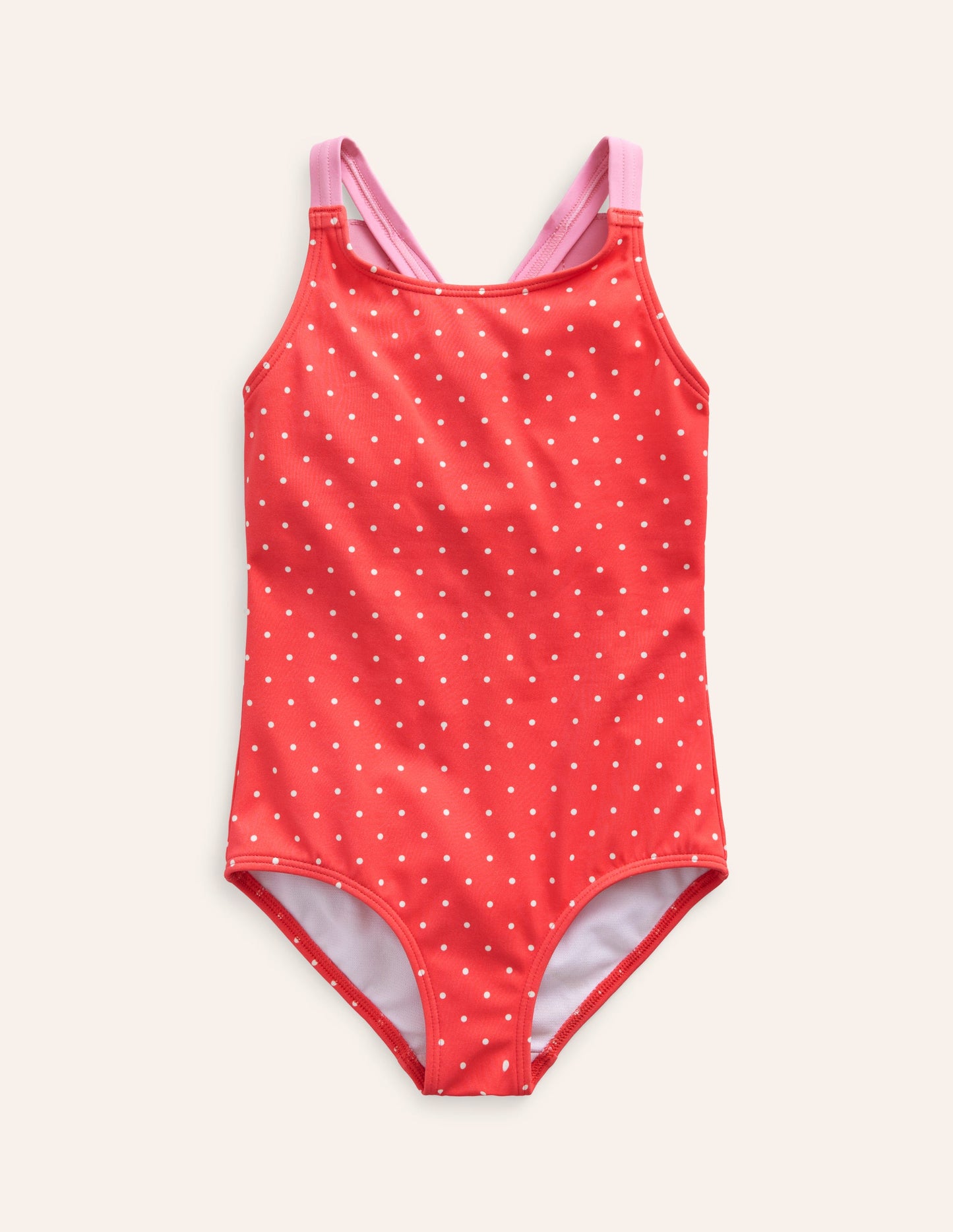 Logo Back Swimsuit-Coral Spot Butterfly