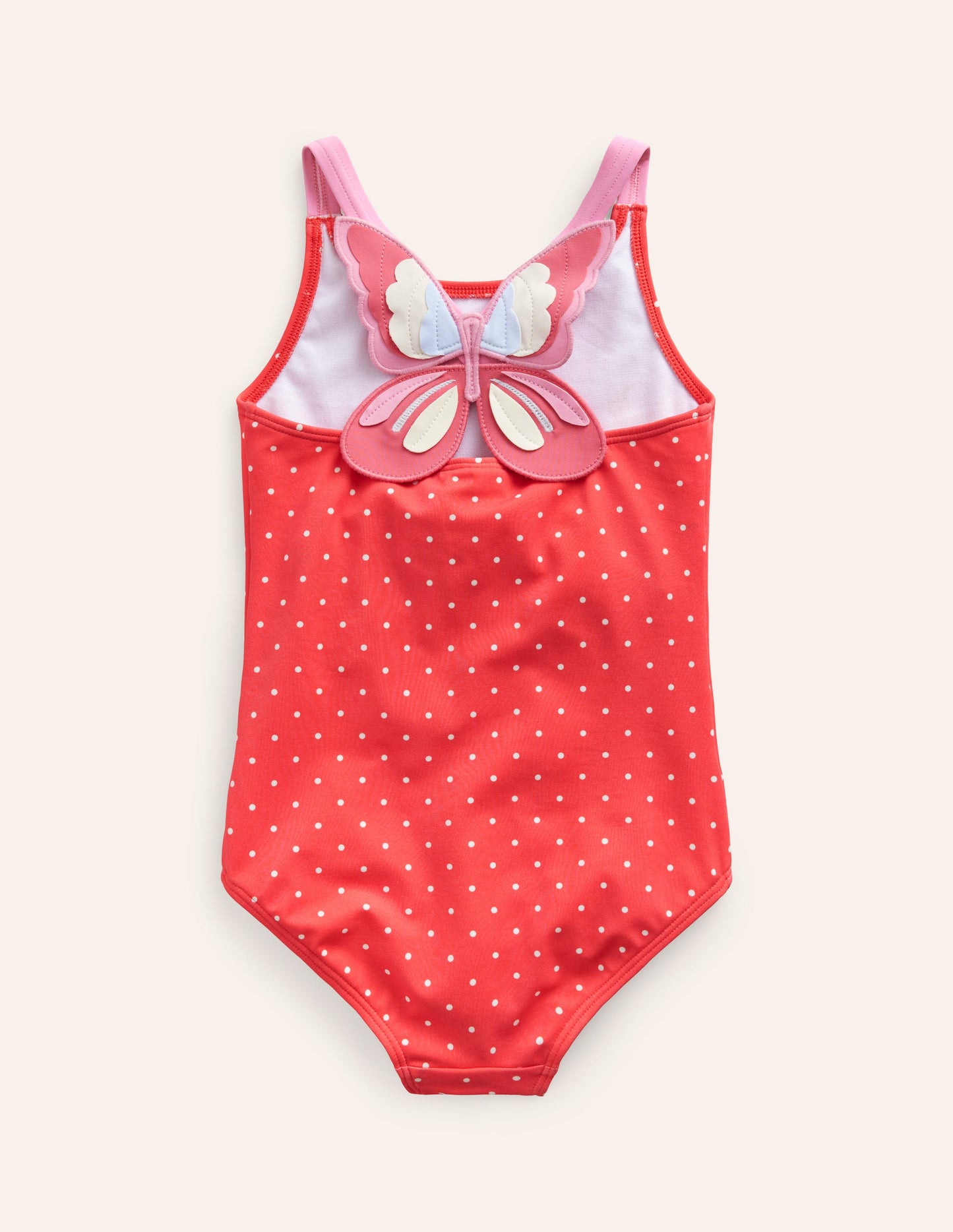 Logo Back Swimsuit-Coral Spot Butterfly