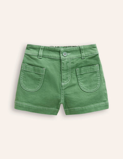 High Waisted Shorts-Shamrock Green