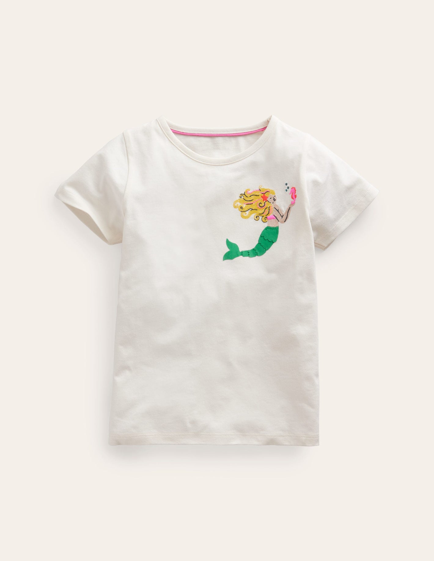 Superstitch Logo T-Shirt-Ivory Mermaid