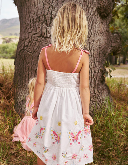 Broderie Butterflies Dress-Vanilla Pod Ivory