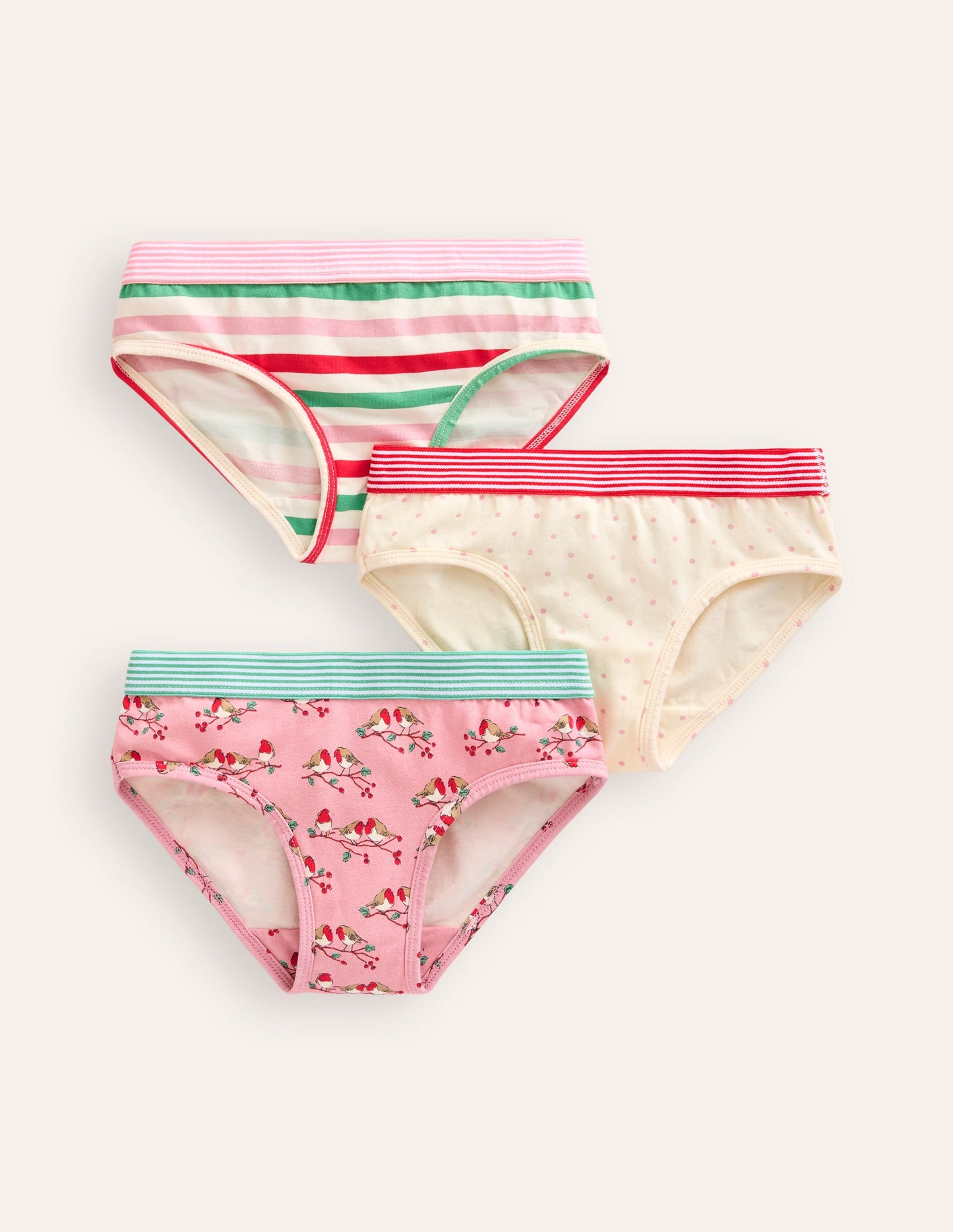 Underwear 3 Pack-Pink Robins