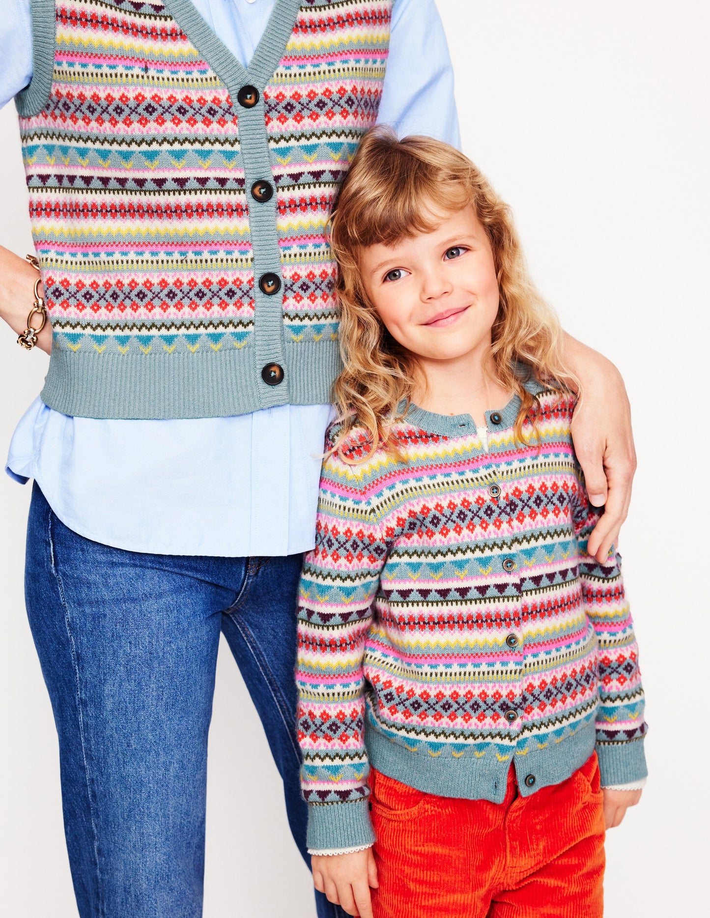 Edie Fair Isle Cardigan-Brook Blue Fair Isle