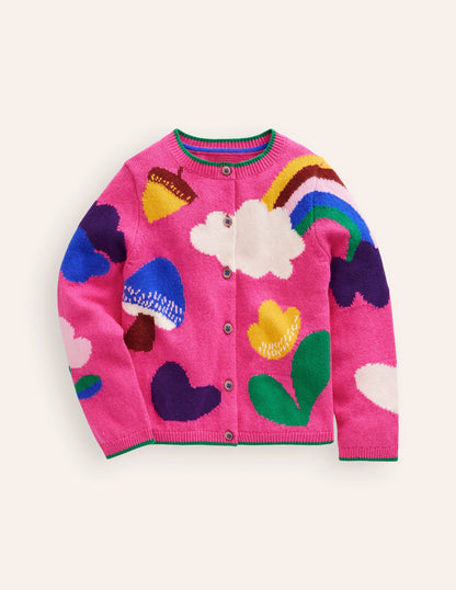 Joyful Cardigan-Tickled Pink