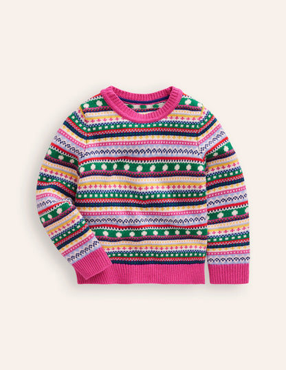 Eleanor Fair Isle Jumper-Multi Texture