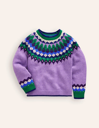 Eleanor Fair Isle Jumper-Aster Purple