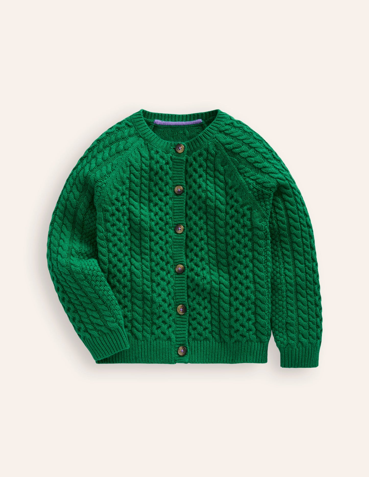 Heritage Cable Cardigan-Deep Green