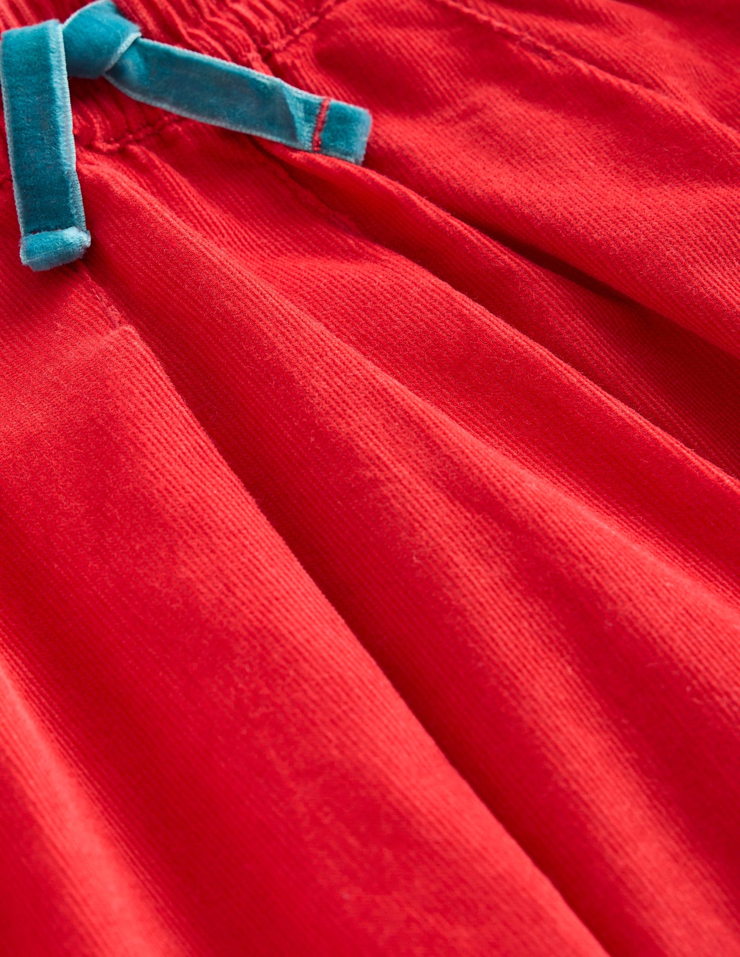 Pull-On Twirly Pleated Skirt-Poppy Red Cord