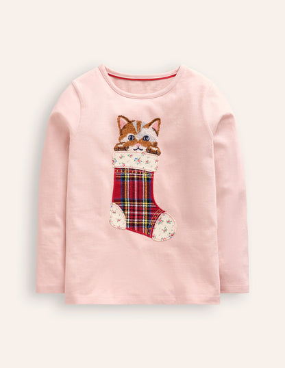 Superstitch T-Shirt-Chalk Pink Cat