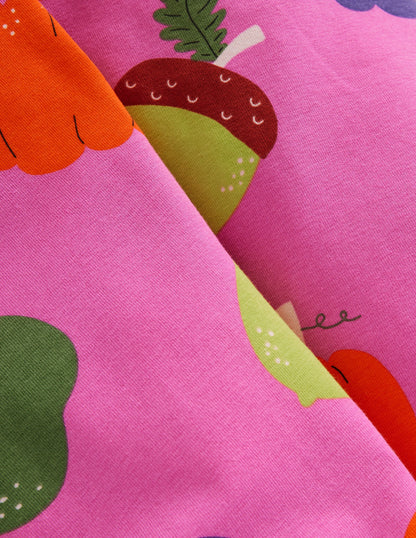 Fun Leggings-Cosmos Pink Strawberry Patch