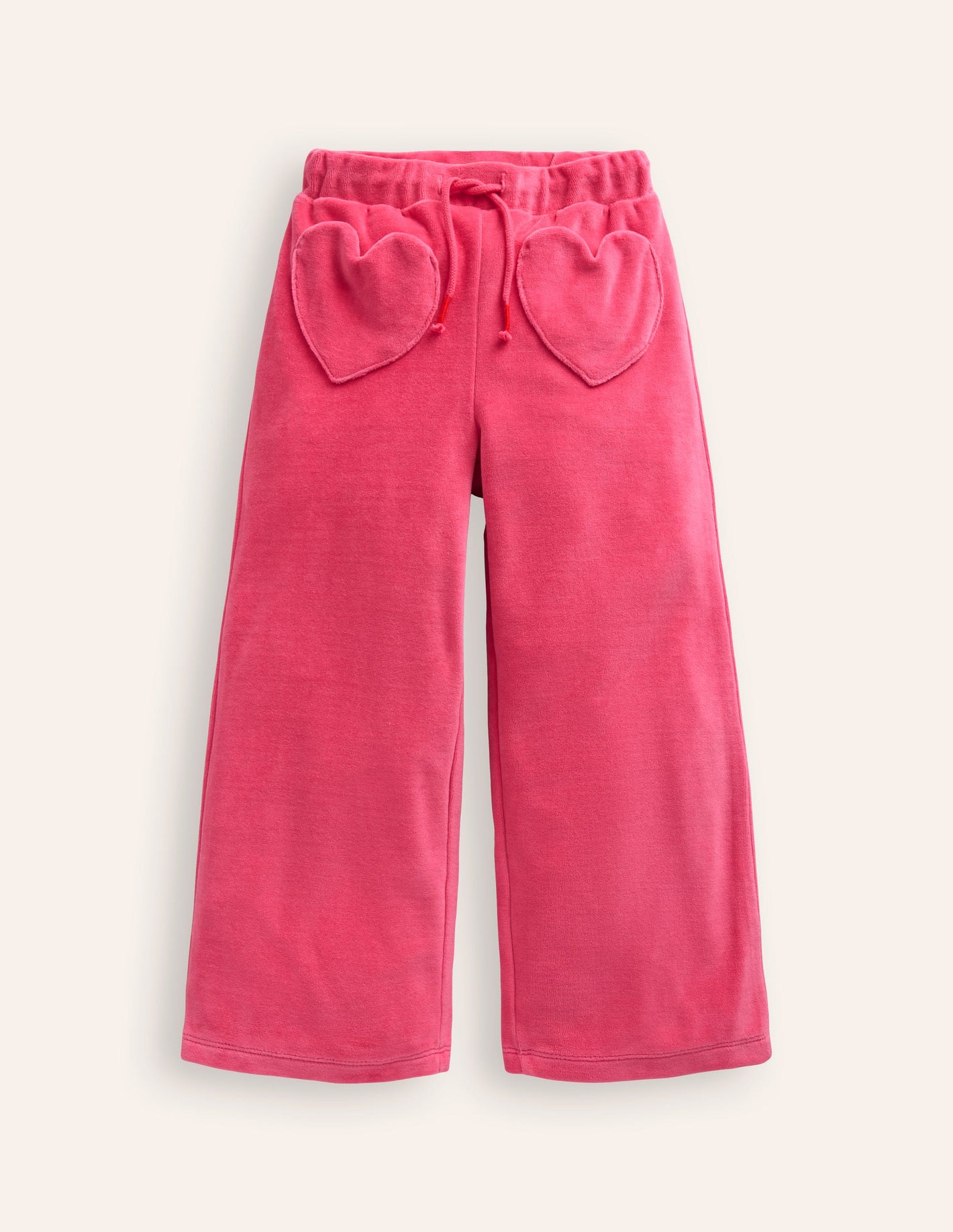 Heart Pocket Velour Sweatpants-Vintage Pink