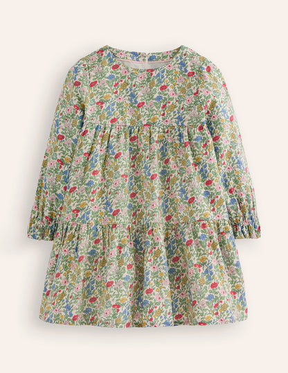 Betsy Tiered Twirly Dress-Multi Meadow Floral