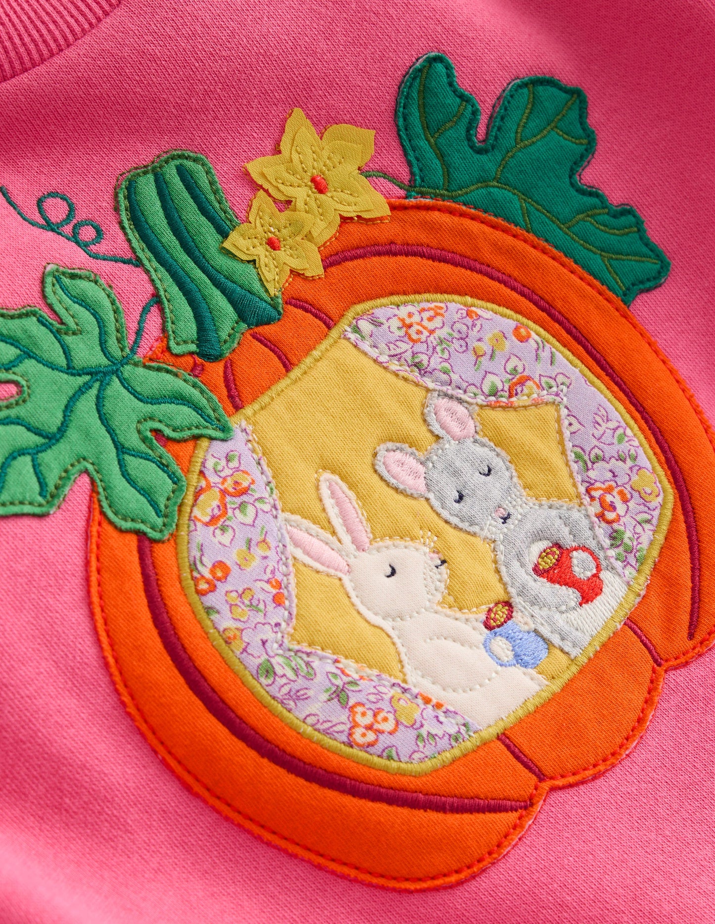 Appliqué Sweatshirt-Rose Petal Pink Pumpkin House