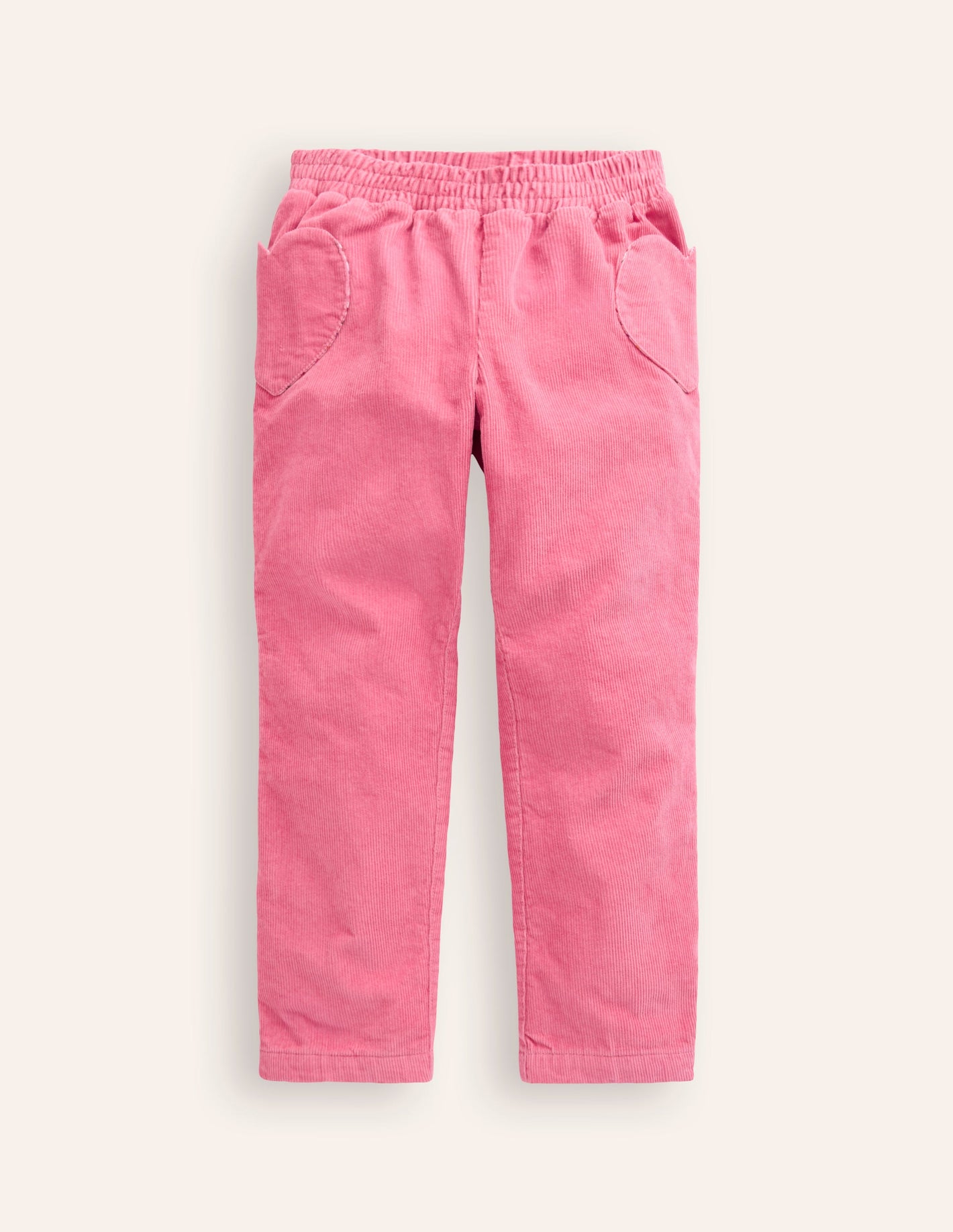 Lined Pull-on Cord Pants-Rapture Rose Pink