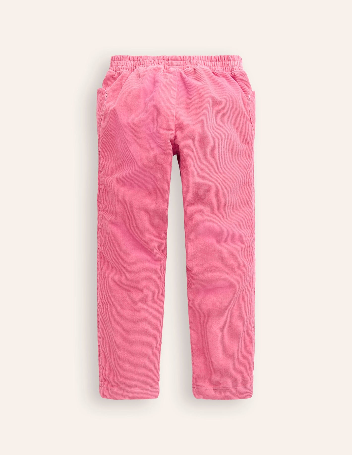 Lined Pull-on Cord Pants-Rapture Rose Pink