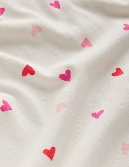 Printed Long-sleeved Nightie-Multi Hearts