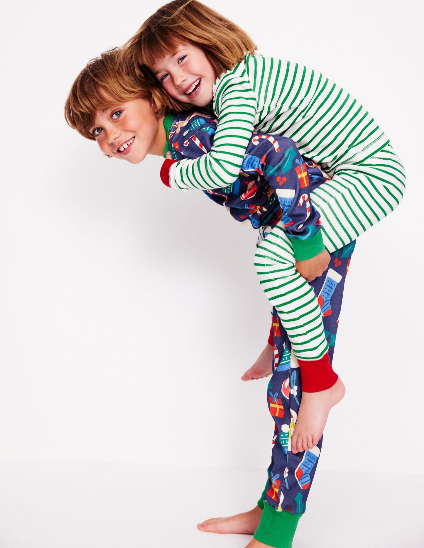 Twin Pack Snug Pajamas-Jam Red Christmas