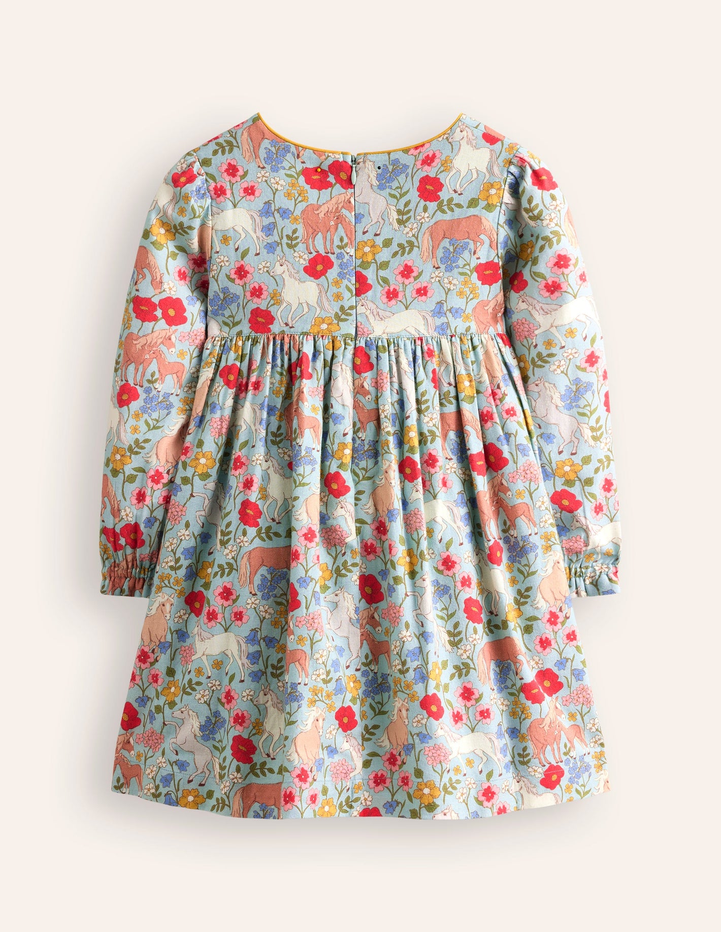 Bess Cosy Smocked Dress-Blue Frost Pony Floral