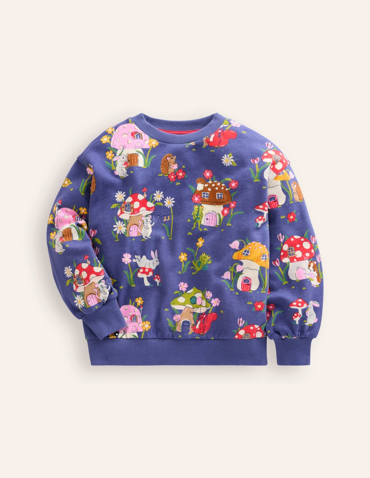 Printed Relaxed Sweatshirt-Starboard Toadstool Village