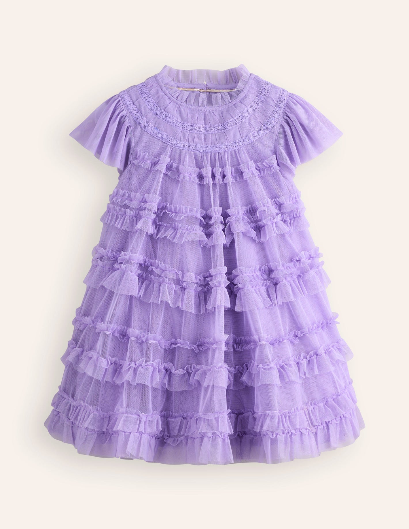 Winnie Tulle Tiered Dress-Misty Lavender