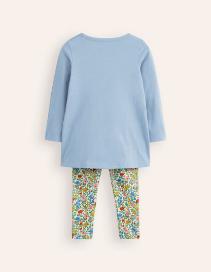 Appliqué Tunic and Legging Set-French Blue Unicorns