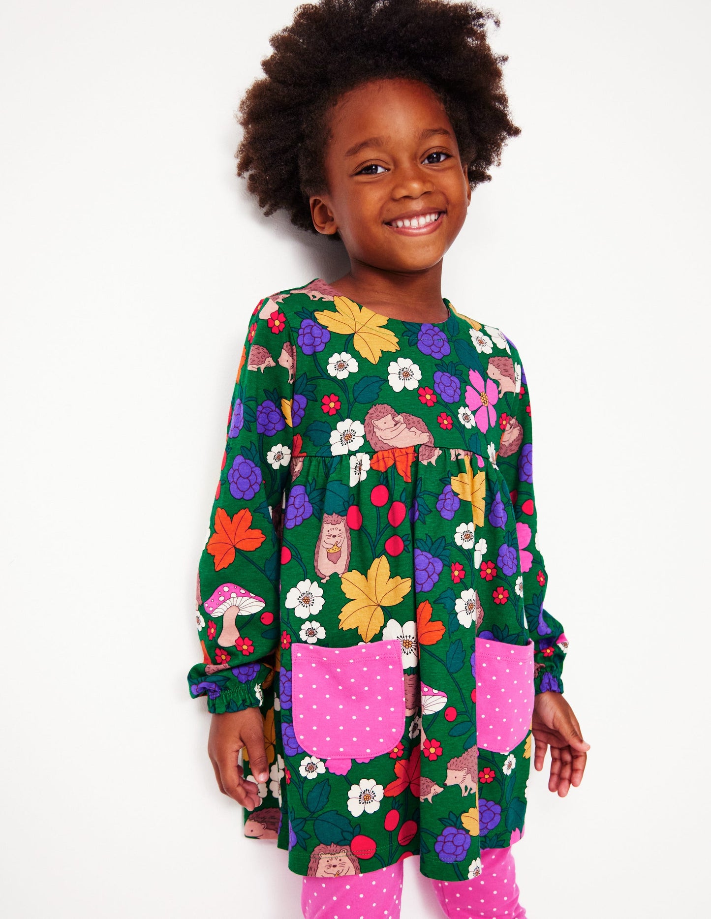 Print Tunic and Leggings Set-Highland Green Hedgehogs