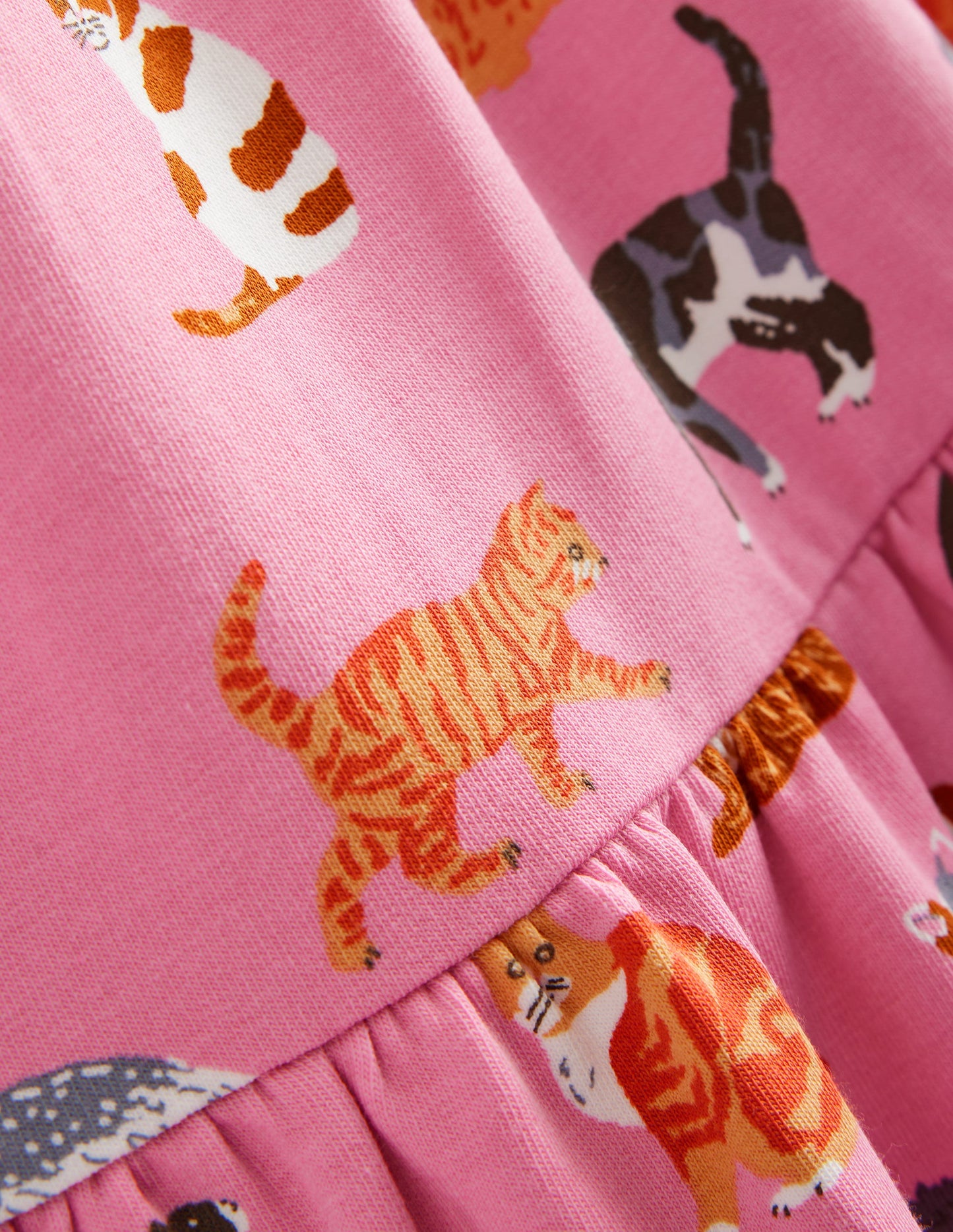 Dixie Tiered Sweatshirt Dress-Formica Pink Cats