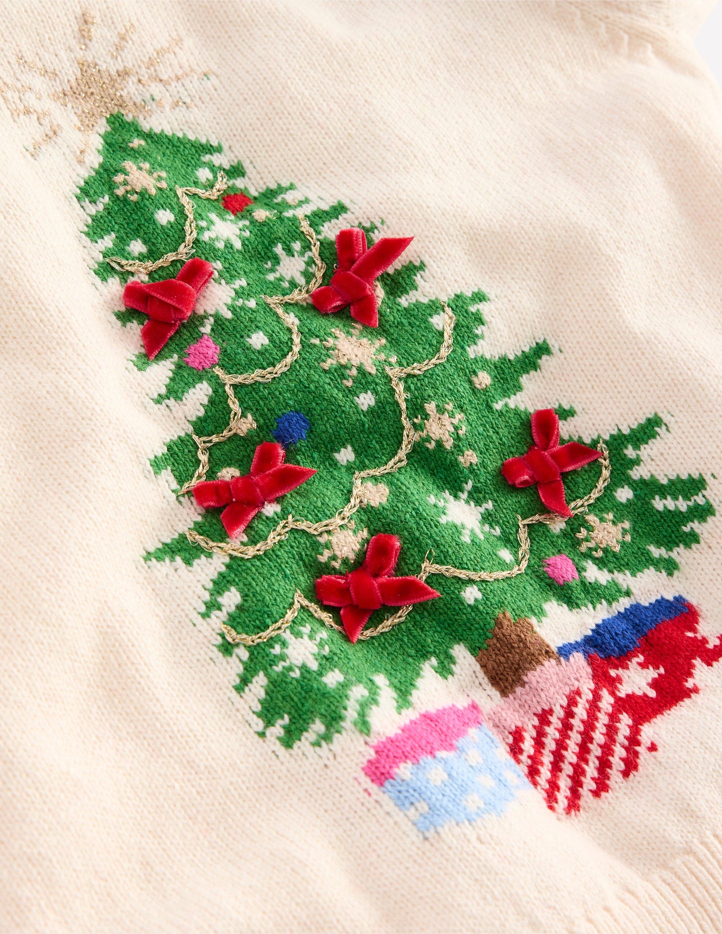 Fun Logo Jumper-Ecru Marl Tree