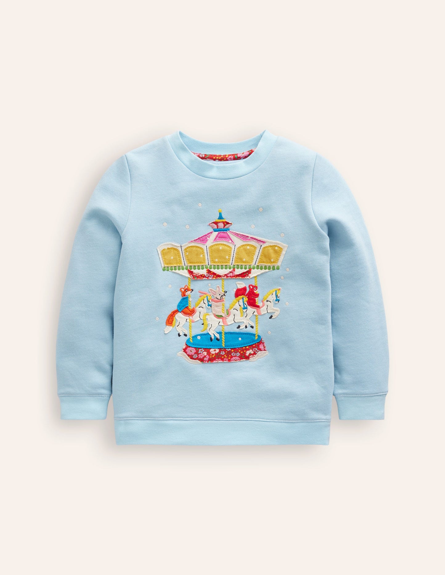 Appliqué Sweatshirt-Vintage Blue Carousel