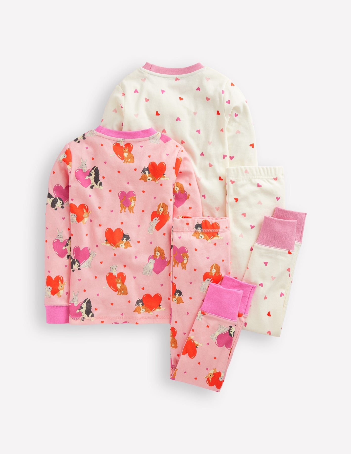 Twin Pack Snug Pajamas-Chalk Pink Valentines