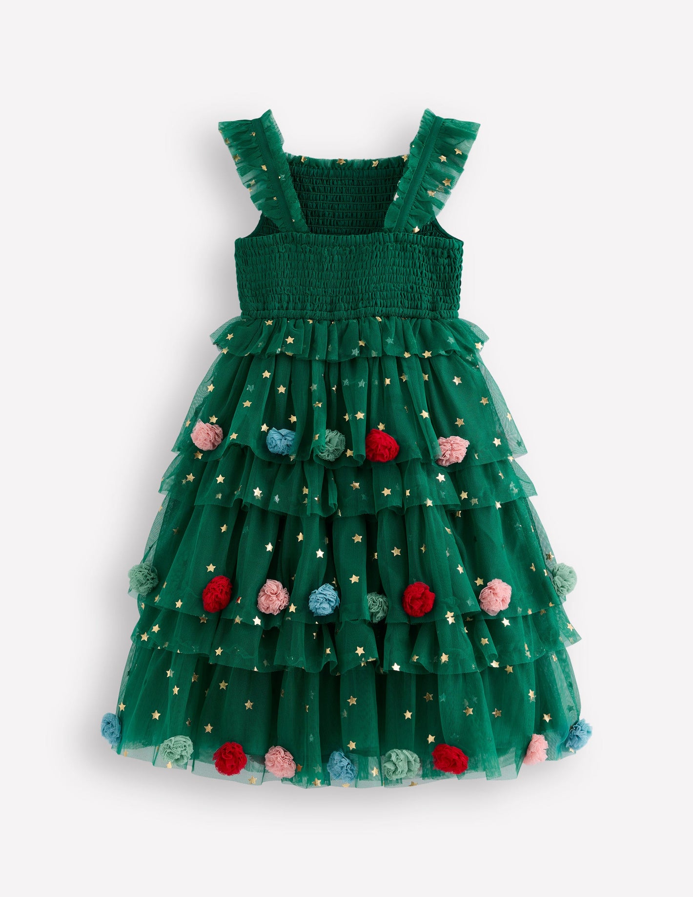 Maude Ruffle Tulle Dress-Jewel Green Christmas Tree