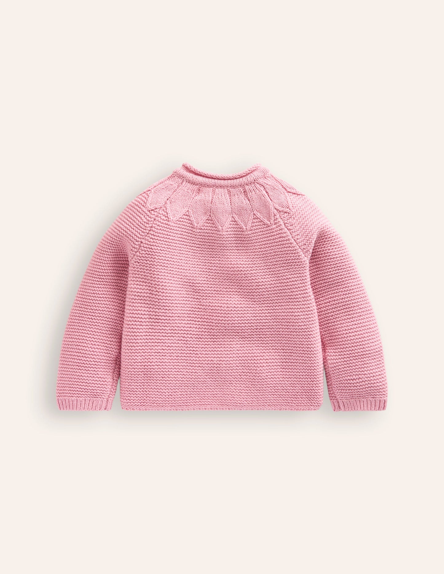 Pointelle Yoke Cardigan-Vintage Pink