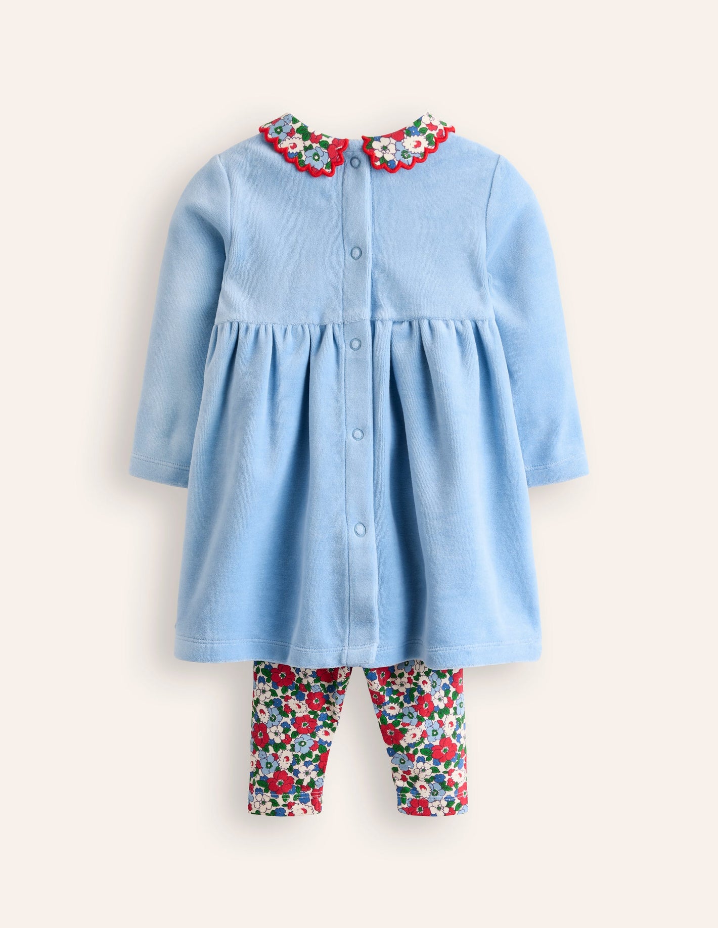 Velour Dress Set-Glacier Blue