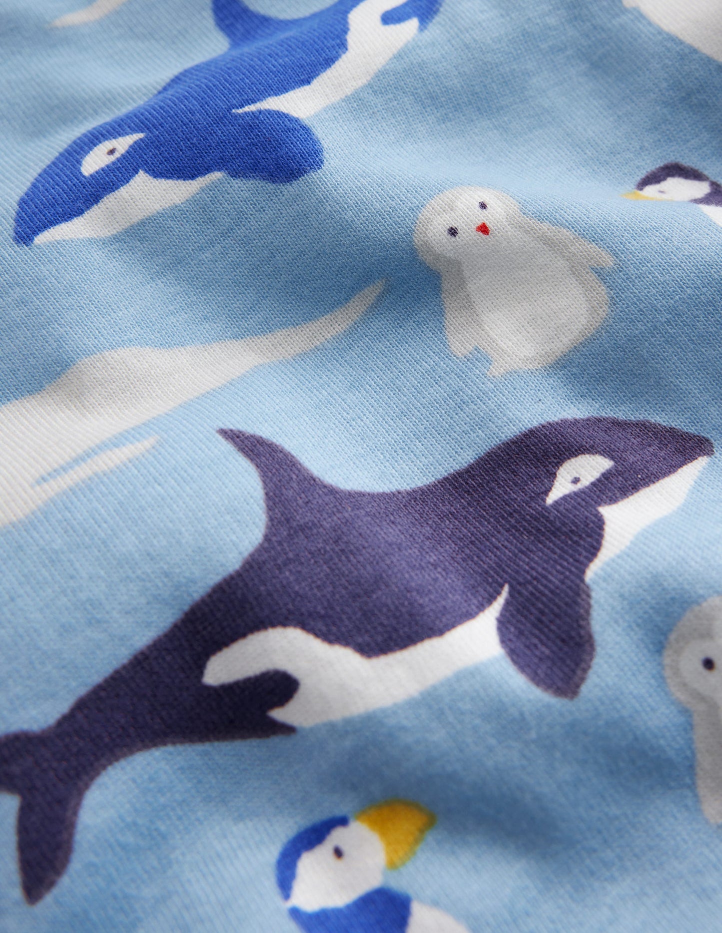 Snug Long John Pajamas-Glacier Blue Arctic Animals