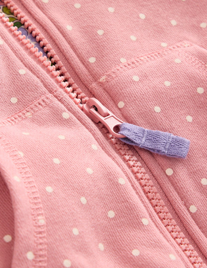 Novelty Shaggy Lined Hoody-Almond Pink Bunny