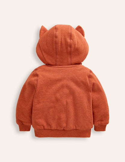 Shaggy lined Hoody-Terracotta Fox