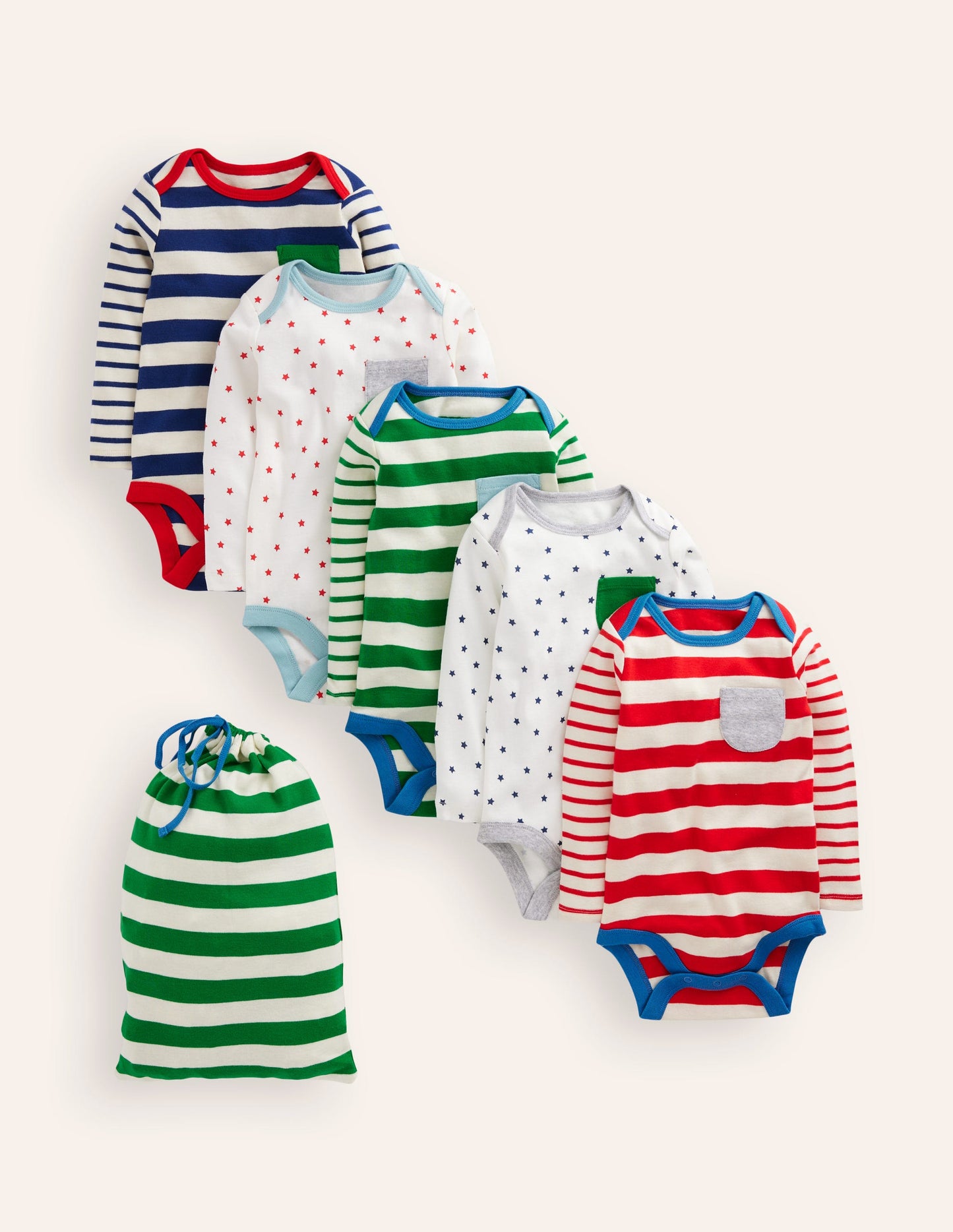 Striped 5 Pack Bodies-Multi Stripe