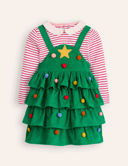 Christmas Tree Dress Set-Highland Green Christmas Tree