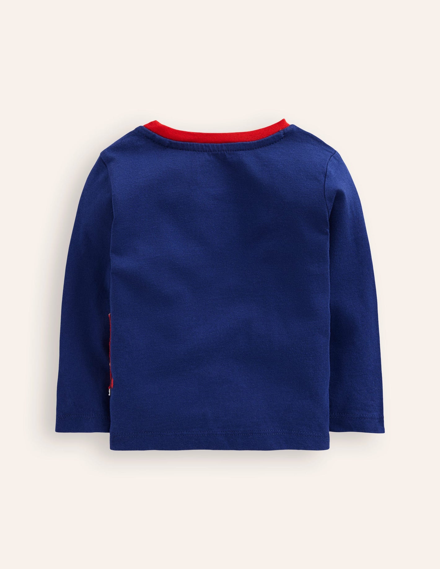 Long Sleeve Applique T-shirt-Starboard Blue Fire Engine