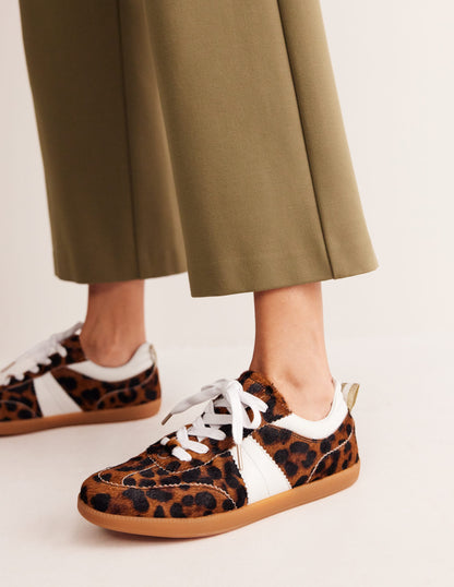 Erin Retro Tennis Sneakers-Dark Classic Leopard