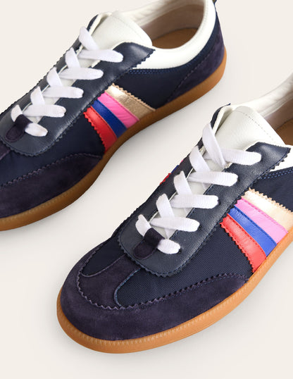 Erin Retro Tennis Sneakers-Navy/Rainbow