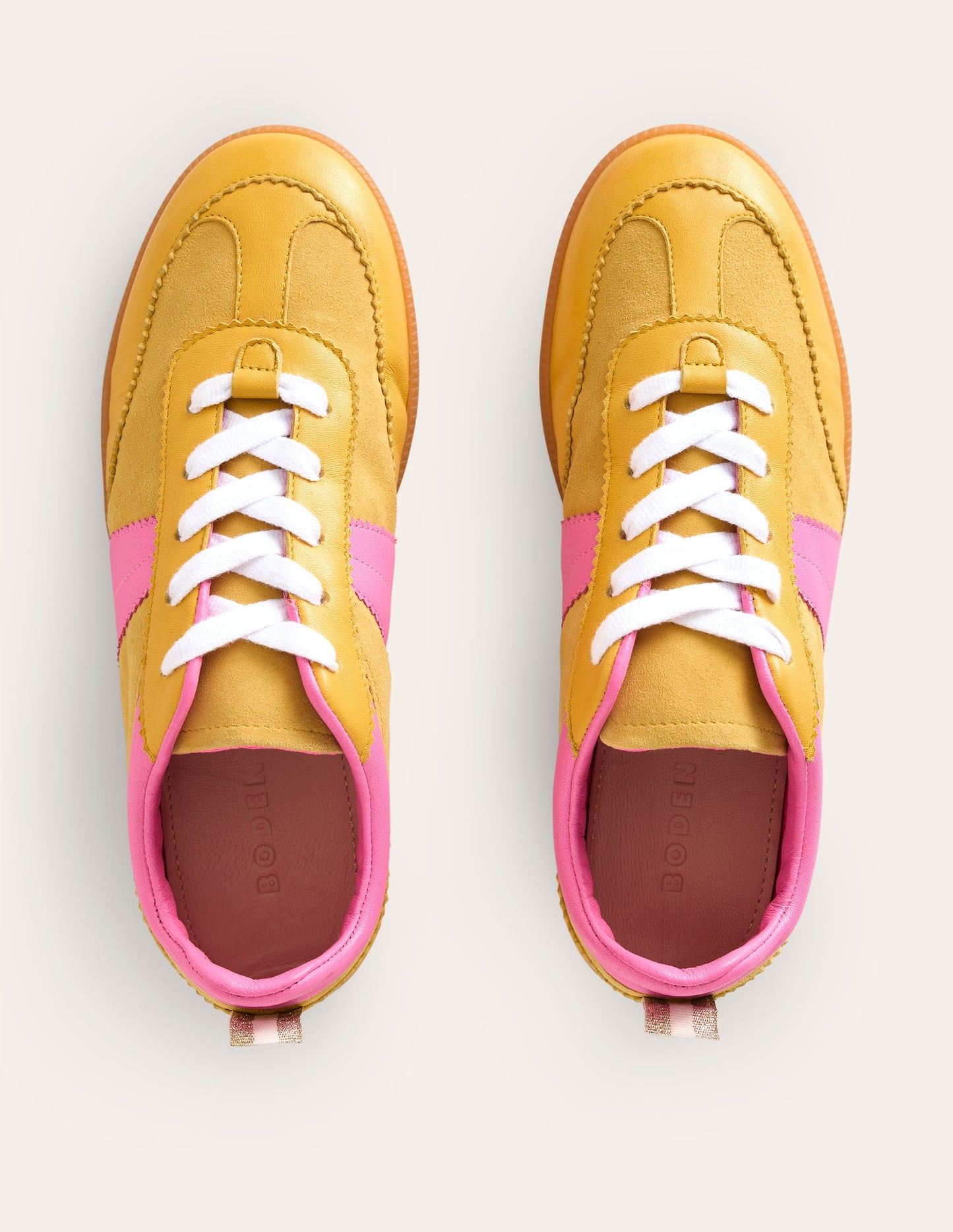 Erin Retro Tennis Sneakers-Yellow/Pink